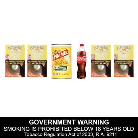 Camel Yellow 4 x 20 Pieces + Coca-Cola Regular 500ml + Pik-Nik Original Shoestring Potatoes 1.75oz