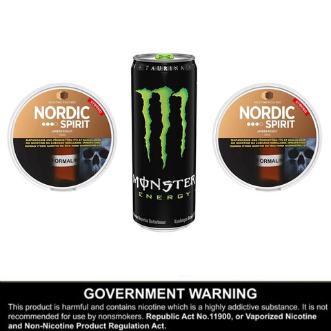 Nordic Spirit Can Amber Roast Strong 2 x 20 Pieces + Monster Energy Green 355ml