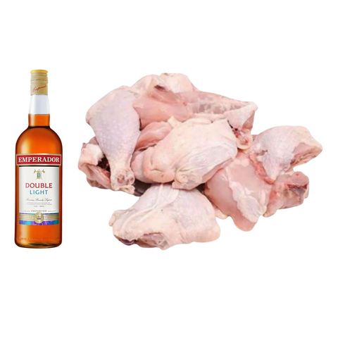 Grill & Chill Bundle: Emperador Double Light 1L + brightfarms Chicken Cuts 1kg