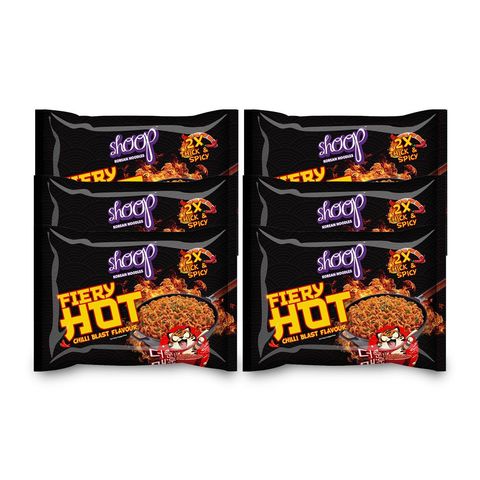 Shoop Korean Noodles Chilli Blast 6 Packets x 140g