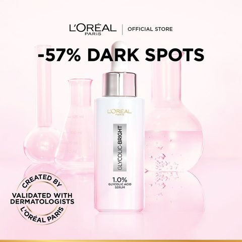L'Oreal Paris Glycolic Bright Instant Glowing Serum 30ml - Anti-Dark, Spot Brightening Face Serum
