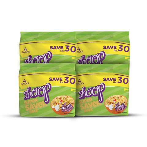 Shoop Instant Noodles Chicken 50g (Pack of 4) x4