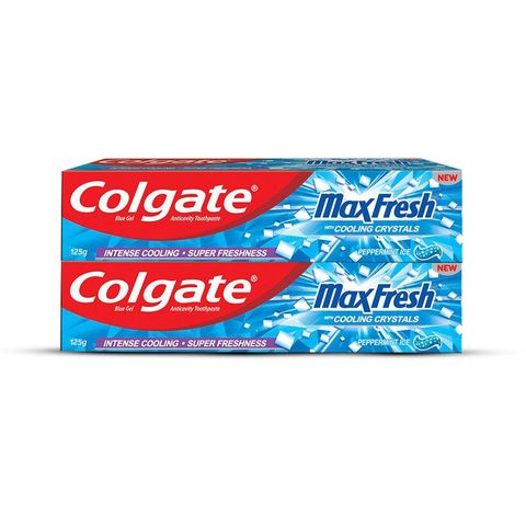 Colgate MaxFresh Cooling Crystals Peppermint Ice Toothpaste 125g Combo Pack of 2