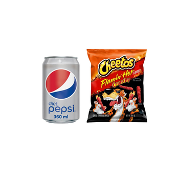 Pepsi Diet Can 360Ml & Cheetos Crunchy Flamin Hot 226.8g