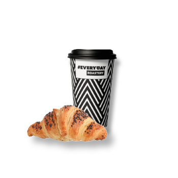 Flat White + Chocolate Croissant
