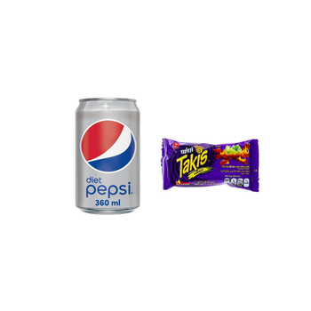 بيبسي دايت علبة 360مل & تاكيز ميني فويجو رقائق مقرمشة 35جرام