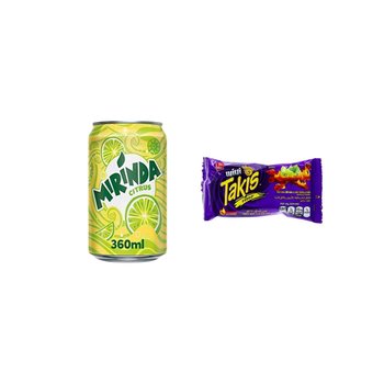 ميرندا حمضيات علبة 360مل & تاكيز ميني فويجو رقائق مقرمشة 35جرام