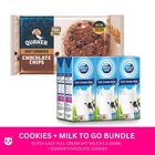 [Snack On-the-go Bundle] Dutch Lady Full Cream UHT Milk 6'sx 200ml + Quaker Chocolate Chip Oatmeal Cookies  6s x 25g
