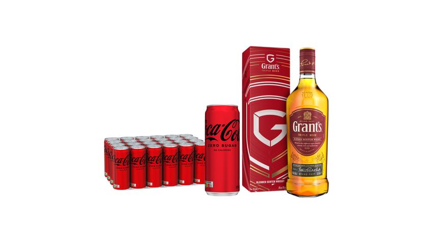 Grant's Triplewood 700ml with Coca-Cola Zero 24 x 320ml