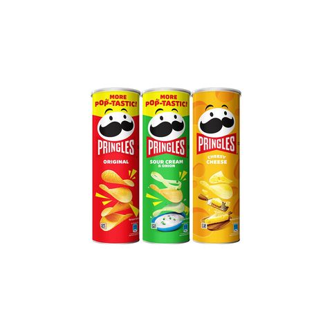 Pringles Potato Chips 134g Value Bundle - Original, Sour Crem & Onion, Cheesy Cheese