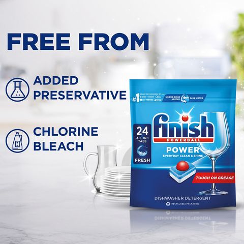 Finish All In One Max Super Charged PowerBall Dishwasher Tablets 24s