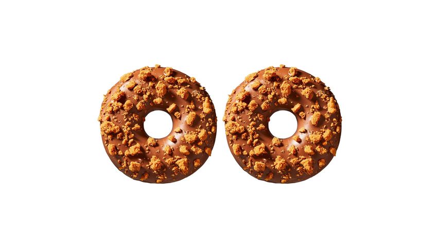 2'li Donut Worry Be Happy Çikolatalı Bisküvi Dolgulu Donut Paketi