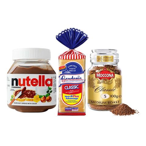 Breakfast Bundle: Gardenia Classic White Bread + Nutella + Moccona Coffee