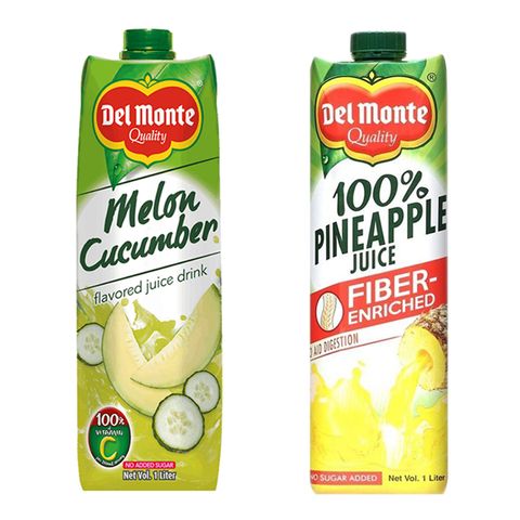 Del Monte Fiber Enriched 100% Pineapple Juice Drink 1L Del Monte Melon  Cucumber Juice Drink 1L
