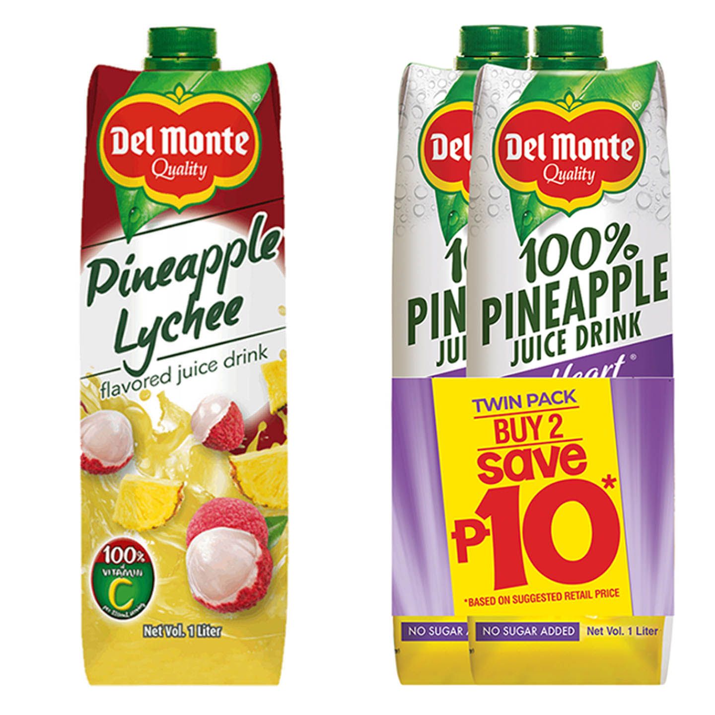 Del Monte Pineapple Lychee Juice Drink 1L + Del Monte Heart Smart ...