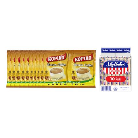 Kopiko Brown 10 x 53g + Skyflakes Original Crackers 10 x 25g