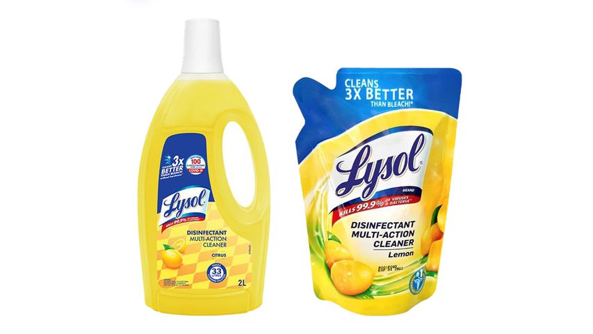 Lysol Multi-Action Cleaner Citrus 2L + Lysol Multi-Action Cleaner Lemon 200ml