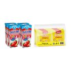Snacking Bundle: Dutch Mill UHT Yoghurt Strawberry 4 x 180ml  + Nissin EggNog Cookies 10 x 18g