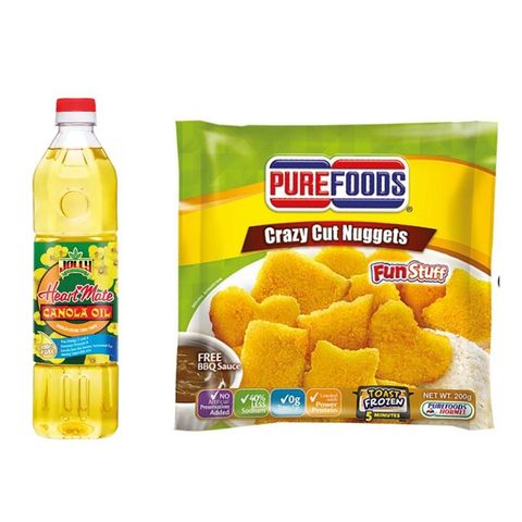 Purefoods Chicken Nuggets with BBQ and Jolly Heart Mate Canola Oil 1L