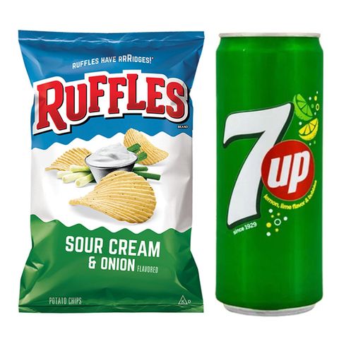 Ruffles Sour Cream & Onion 170g + 7Up Can 320ml