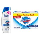 Safeguard Pure White Body Bar Soap 175g + Head & Shoulders Antibac Shampoo 170ml
