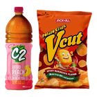 Bundle: VCut Spicy Barbecue Potato Chips 60g + C2 Peach Flavored Black Tea 1L