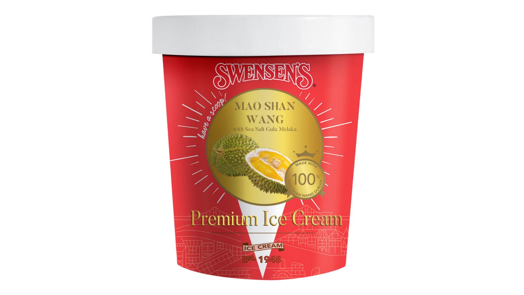 Swensen's Mao Shan Wang with Sea Salt Gula Melaka Ice Cream Pint 473ml