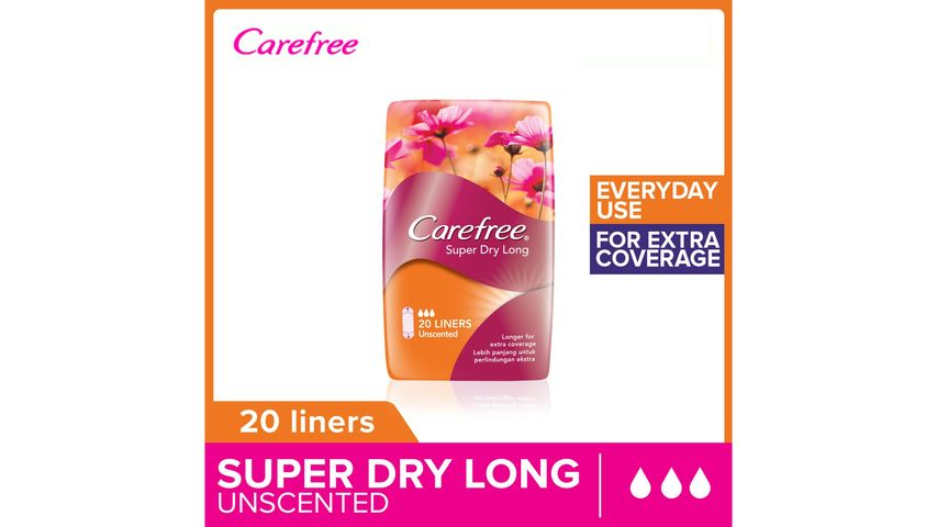 Carefree Panty Liners Regular Absorbency Wrapped Unscented, 20