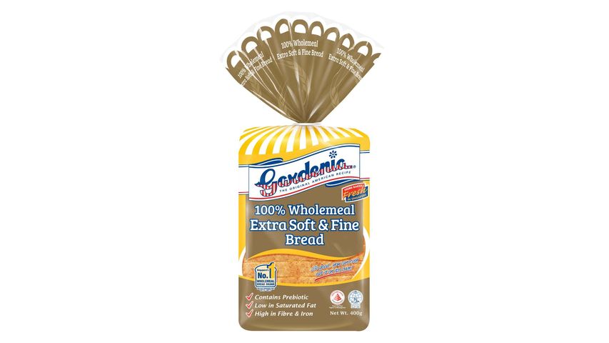 Gardenia 100% Wholemeal Extra Soft & Fine Bread 400g