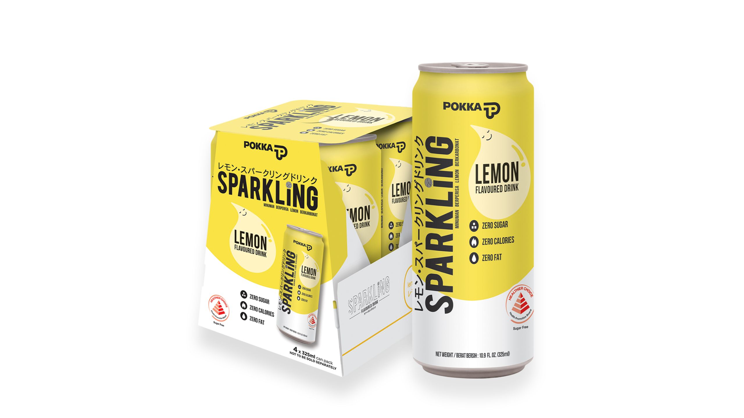 Order Pokka Sparkling Water Lemon Zero Sugar Can 4 x 325ml from