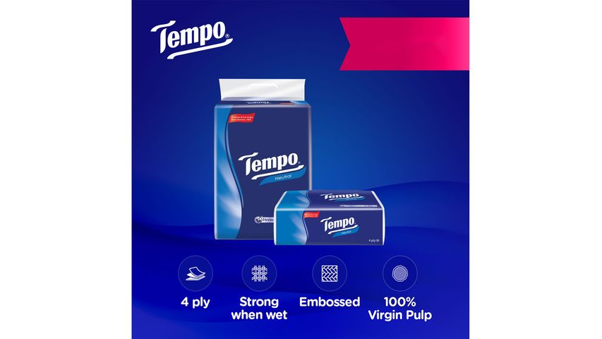 Tempo 4 Ply Neutral Soft Pack Tissue 4 Packs x 90pcs delivery near you ...