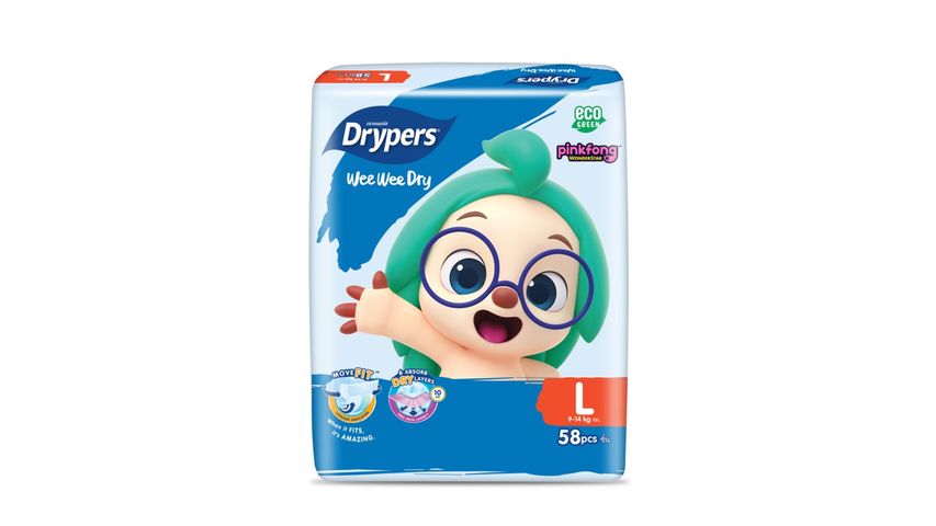 Drypers Wee Wee Dry Diaper Pinkfong L 58pcs delivery near you in ...