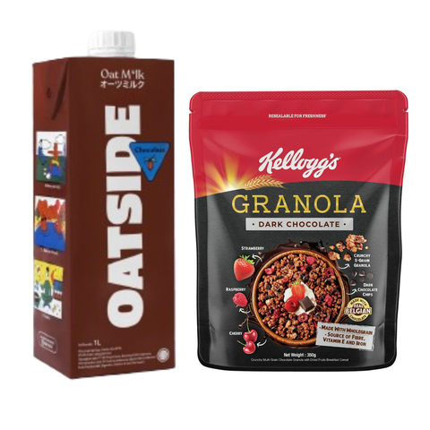 OATSIDE Chocolate Oat Milk 1L x Kellogg's Granola Dark Chocolate 350g Bundle
