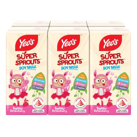 Yeo’s Super Sprouts Soy Milk Strawberry 6 x 200ml delivery near you in ...