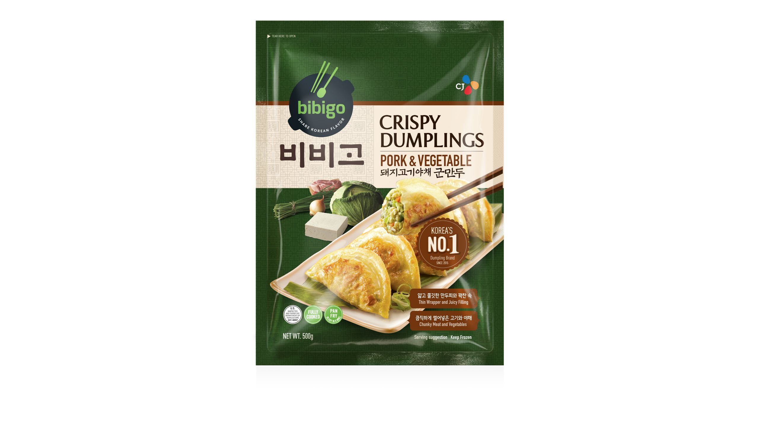 CJ Bibigo Frozen Crispy Dumplings Pork & Vegetable 500g Delivery Near ...