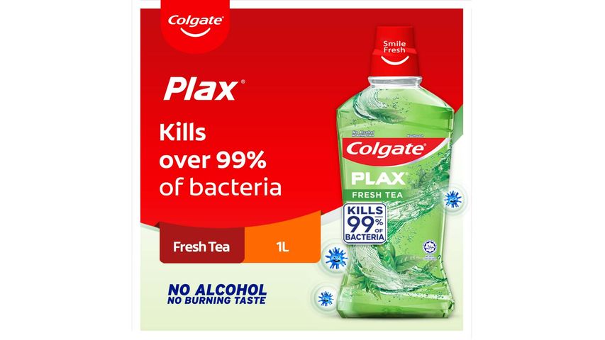 Colgate Plax Non-Alcohol Mouthwash - Fresh Tea 1L