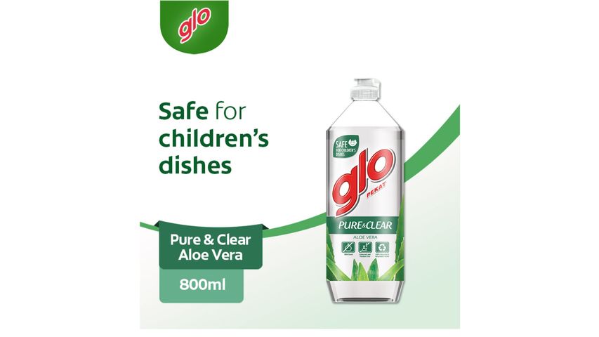 Buy Glo Pure & Clear Aloe Vera 800ml Dishwashing Liquid from pandamart  (Bedok) online in