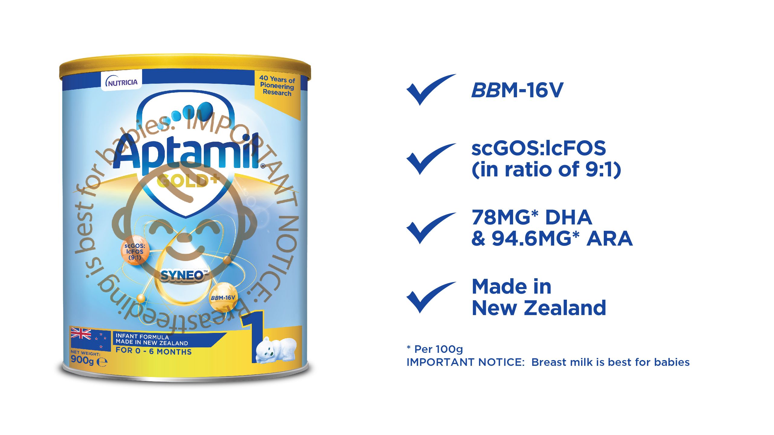 Aptamil Gold Stage 1 Infant Milk Formula 900g delivery near you