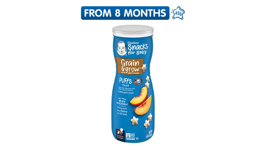 Order Gerber Peach Puffs (from Months) 42g from pandamart (Bedok)