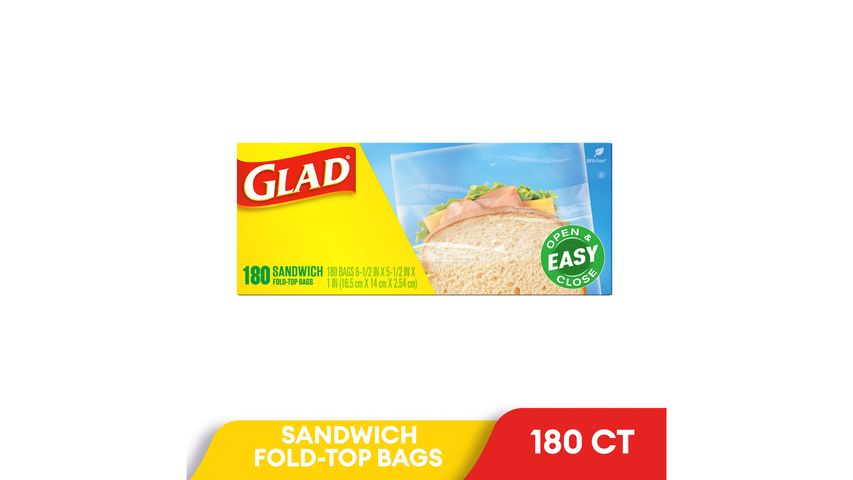 Glad Sandwich Bags, Fold-Top - 180 count