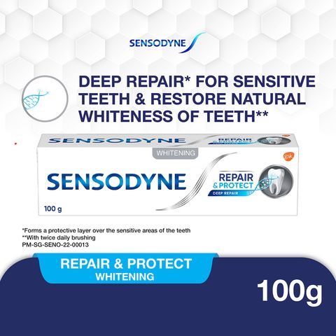 Sensodyne Toothpaste, Repair and Protect, Whitening, 100g