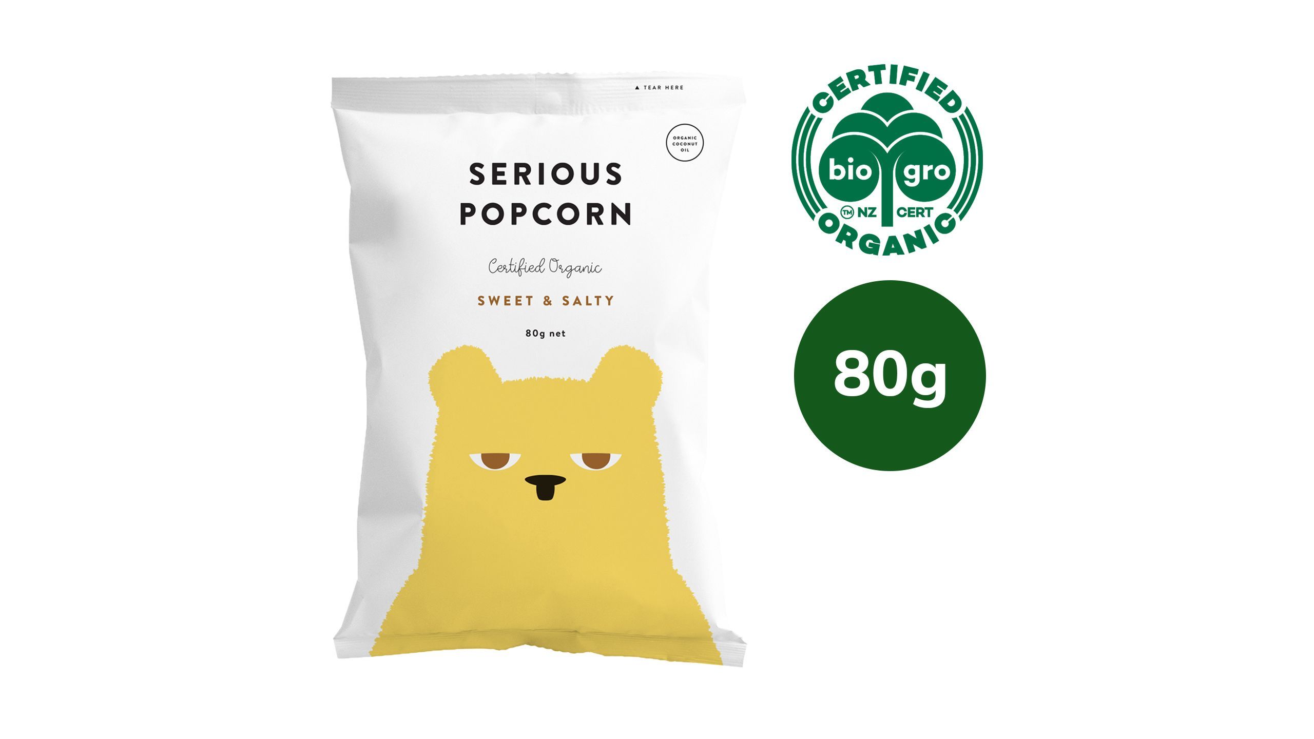 organic sweet and salty popcorn