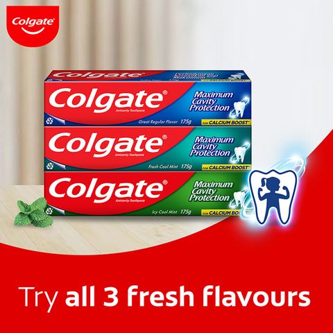 Colgate Toothpaste - Fresh Cool Mint 175g x 3 delivery near you in ...