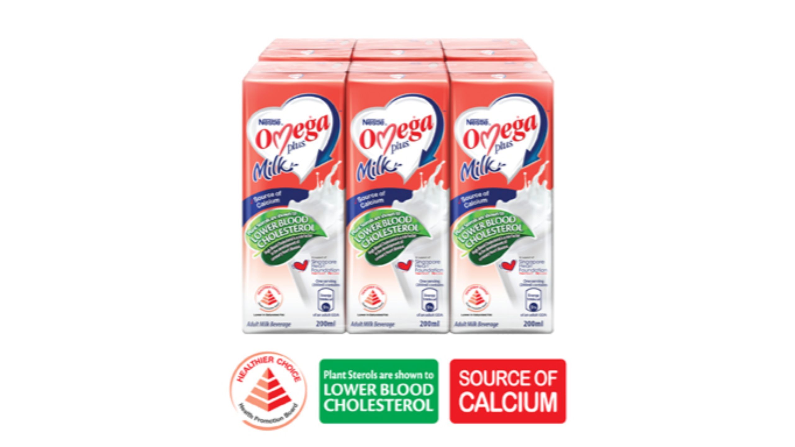 Nestle Omega Plus UHT Milk Packet 6x200ml