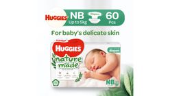 Huggies Platinum Naturemade Diapers NB 60s