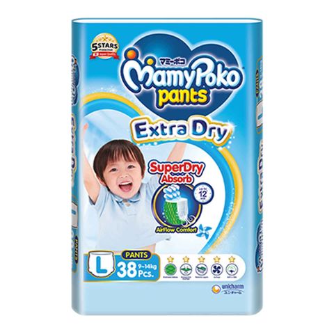 Mamypoko Extra Dry Pants Baby Diapers L (9-14kg) 38 Pieces delivery ...