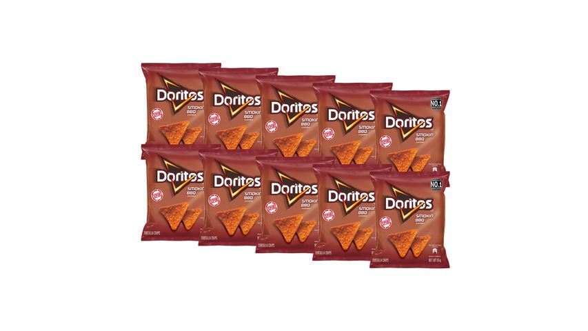 Doritos Smokin' BBQ Tortilla Chips 65g - Pack of 10