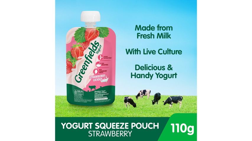 Greenfields Pouch Yogurt Strawberry 110g delivery near you in Singapore ...