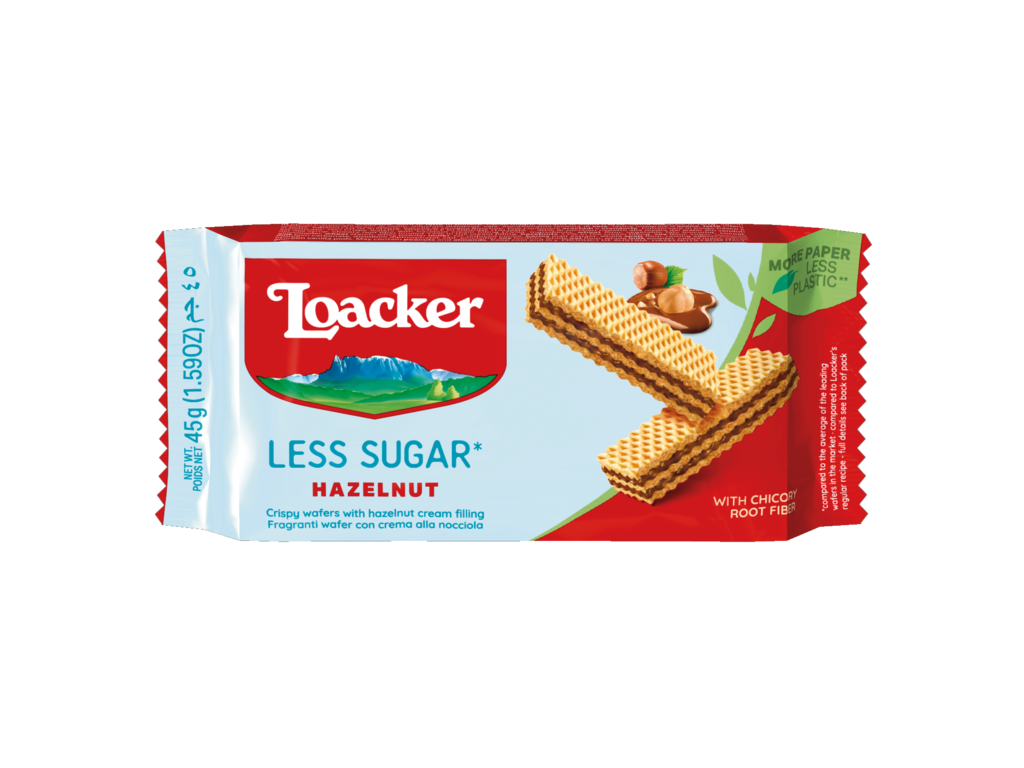 اشترِ Loacker Crispy Less Sugar Wafers With Hazelnut Cream Filling 45 g أونلاين في الكويت