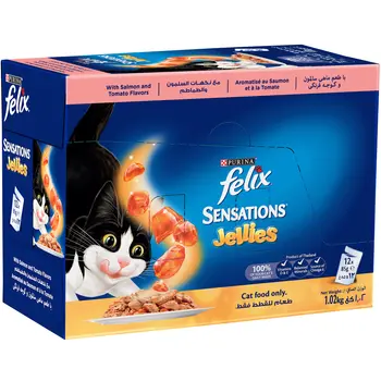 Purina Felix Sensation with Salmon & Tomato in Jelly Pack 12×85g